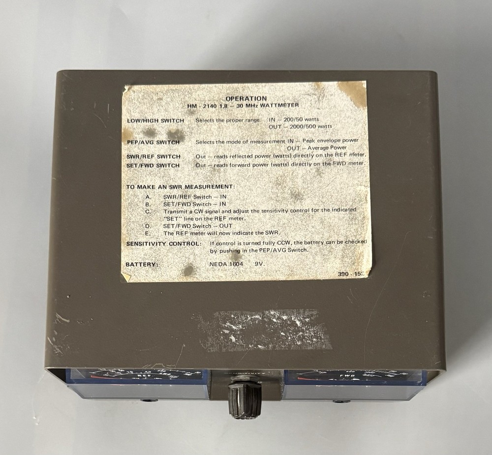 Untested — Heathkit HM-2140A Wattmeter 1.8-30 MHz — See Description