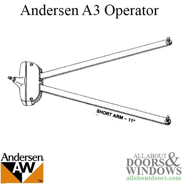 Andersen A3 Awning Operator 1520008 Perma-Shield 11" Arm Silver Satin