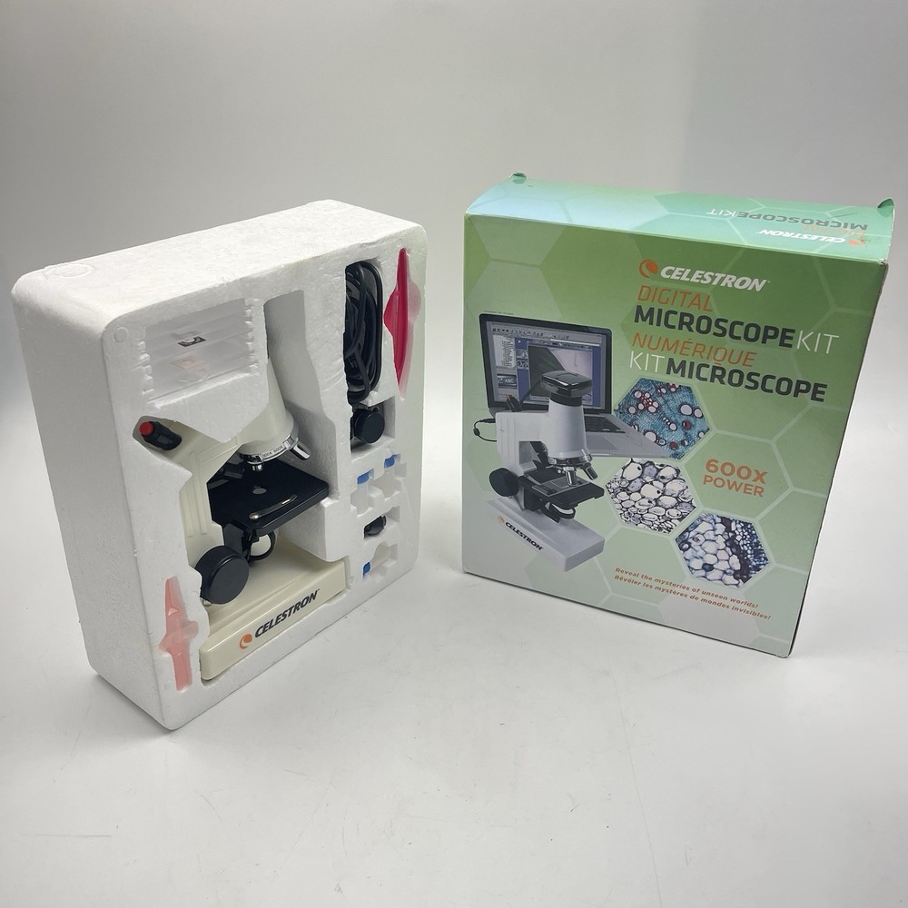 Celestron Digital Microscope Kit 600x Model 44320 USB Camera - New Open Box