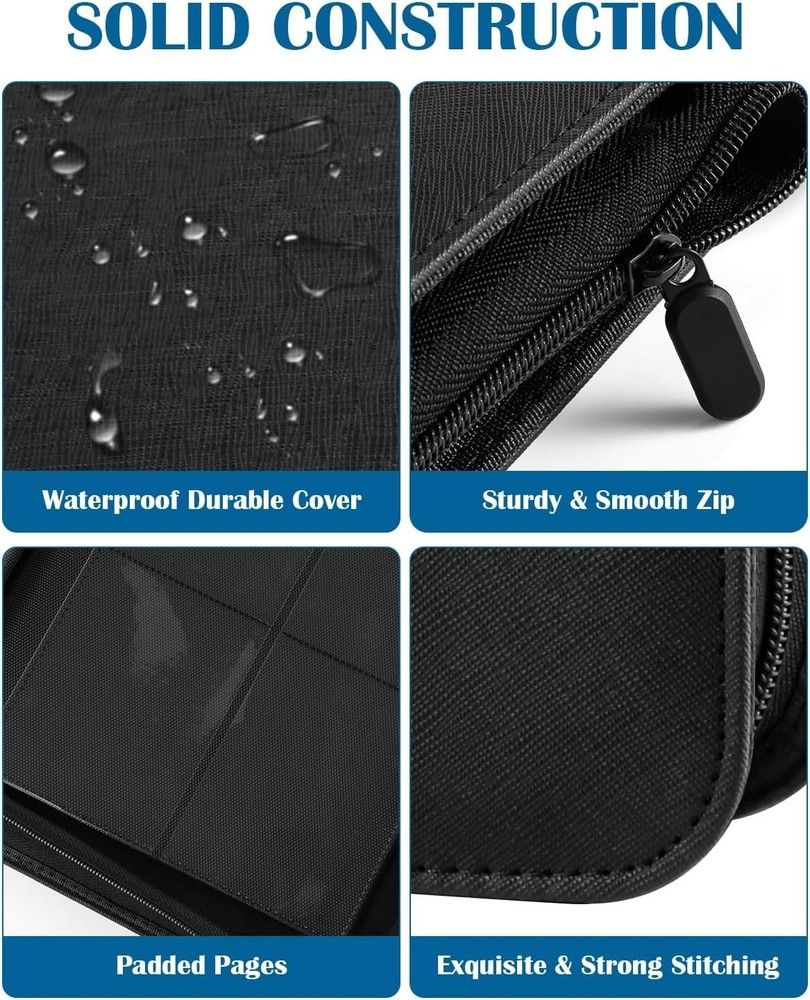 Top Loader Binder 4 Pocket for 144 Toploaders, Side Loading Toploader...