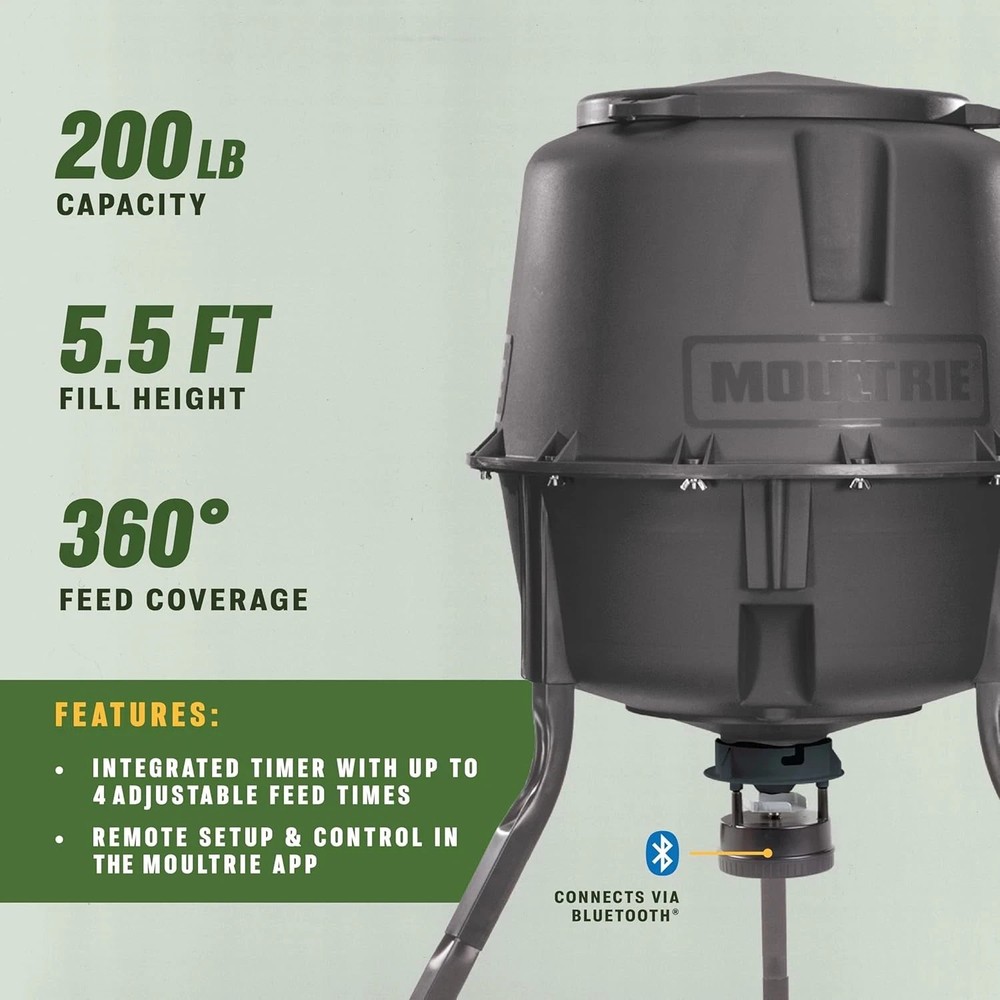 Deer Feeder Standard 30-Gallon Quick Lock Hopper System Digital Timer Con