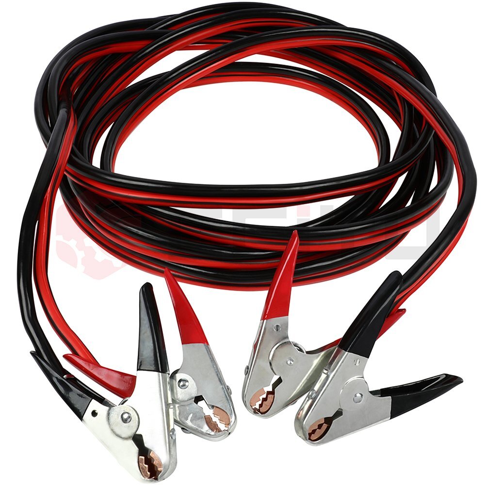 Heavy Duty Booster Jumper Cables 30FT 1 Gauge Car Van Power With Tire Repair Kit