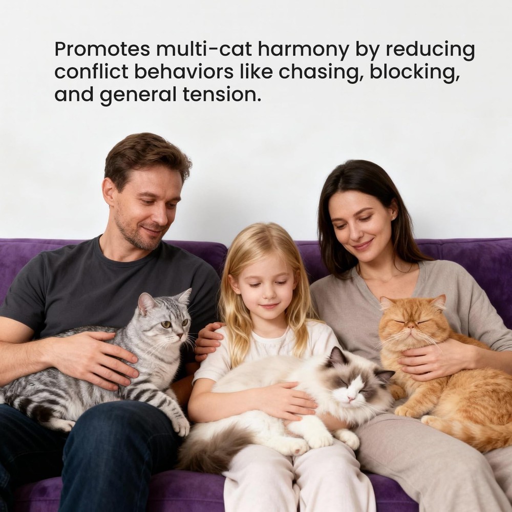 Cat Calming Pheromone Diffuser Starter Kit for Multi-Cat Plug-in + 2 Refills