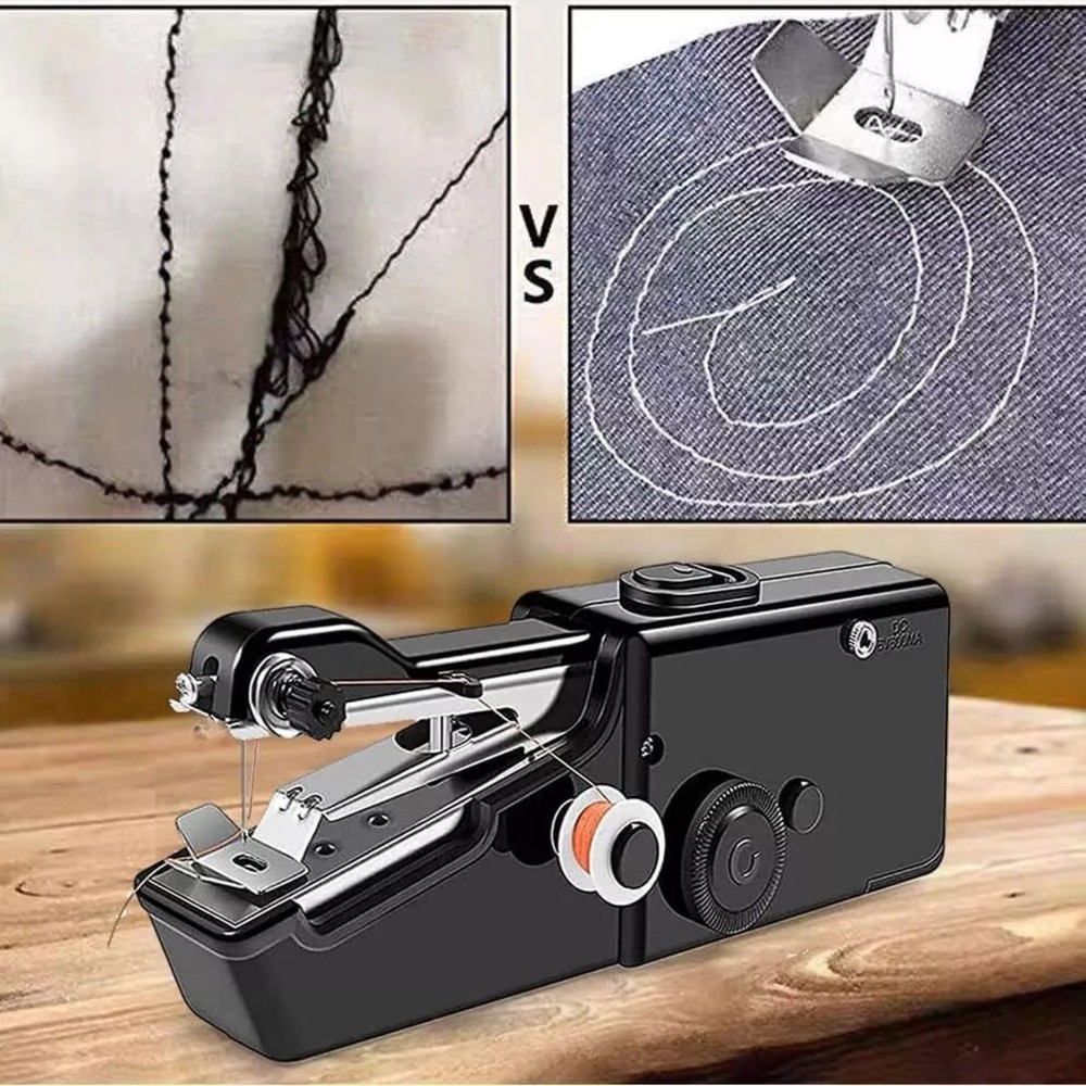 Handheld Mini Sewing Machine Stitch Electric Compact Tool w/ Accessories