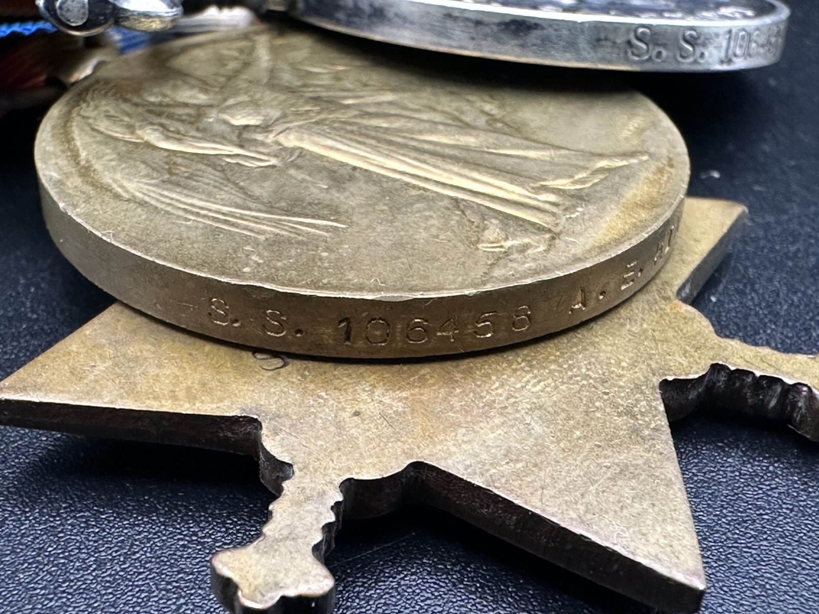 WW1 Star Medal Trio SS.106458 A.E.King STO.1.RN Stoker Royal Navy