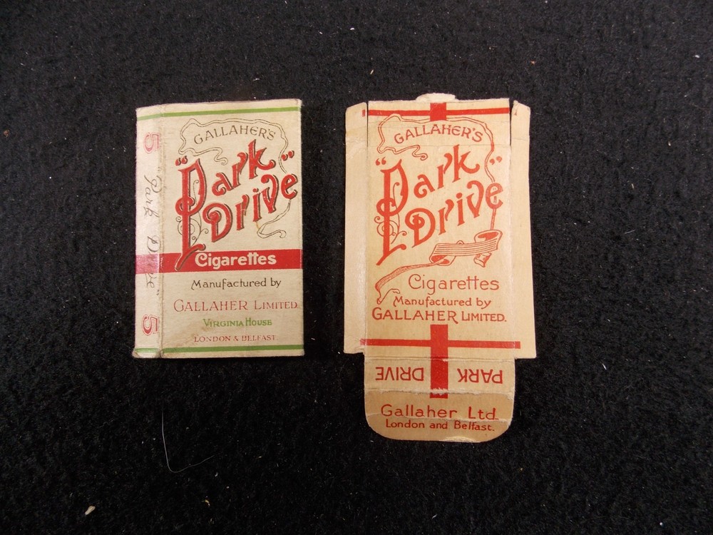 T2 Vintage Gallaher Park Drive Empty Cigarette Packet Box