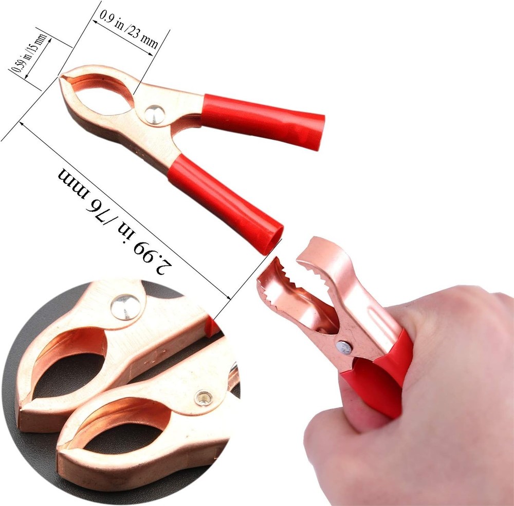 10 Pack Copper Plated Alligator Clips for Reliable Electrical Testing - 50A