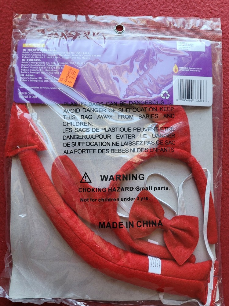 Children's Halloween Costume Devil Accessory Kit Rubies