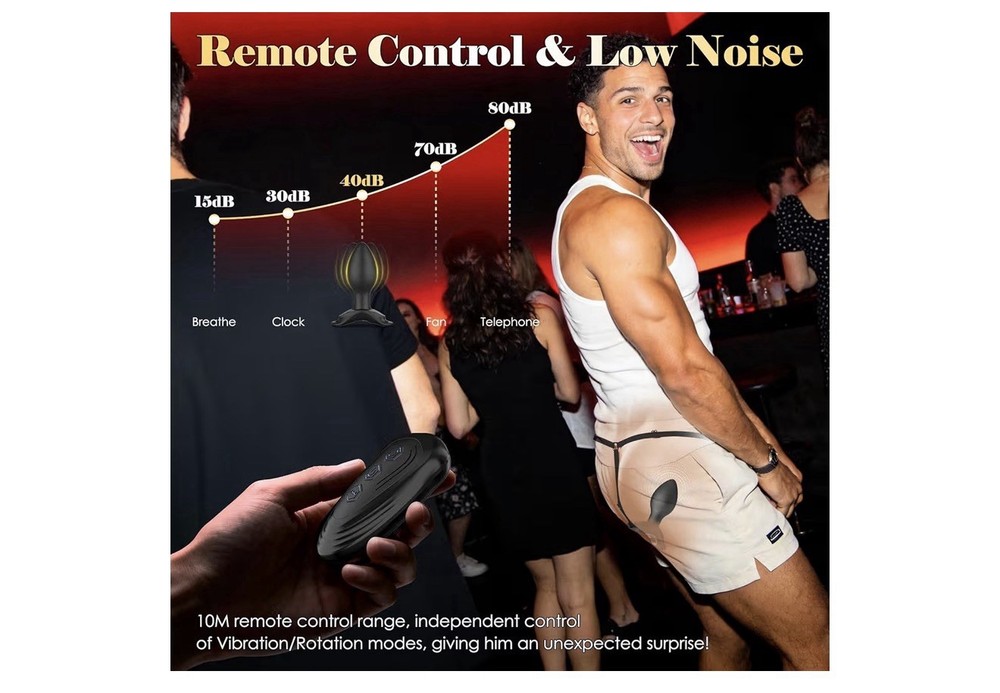 Prostate Massager Vibrator Remote Control 10 Modes Waterproof Silicone