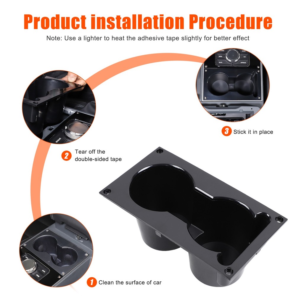 Matte Black Center Console Insert Cup Holder Replacement For INEOS Grenadier 20+