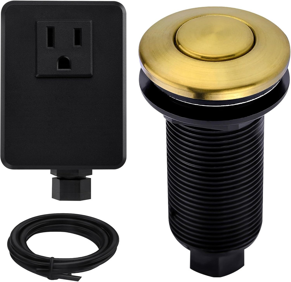 Garbage Disposal Air Switch Kit with with Long Button, Champagne Bronze (Brass C