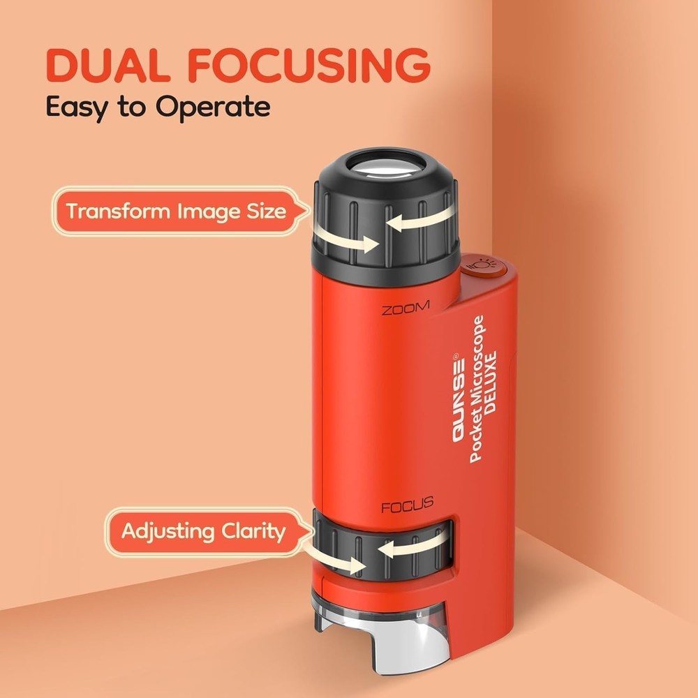Pocket Mini Small Microscope, 60x-120x Handheld Microscope LED Lighted Zoom with