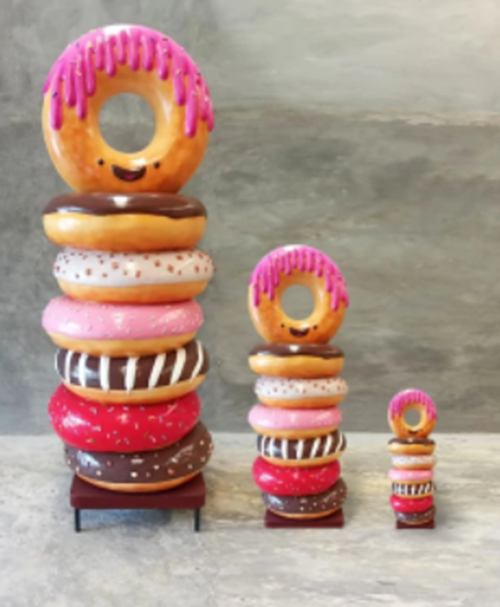 Small Stacked Donuts Over Sized Statue Restaurant Prop Display Theme Decor