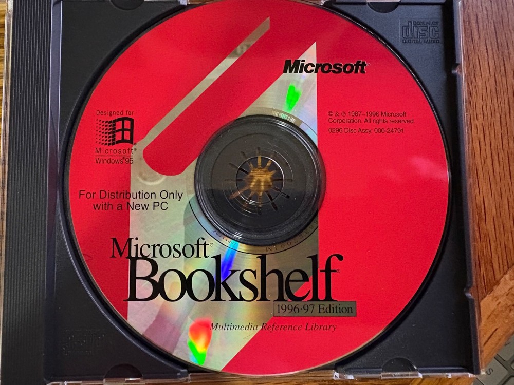 Microsoft Bookshelf 1996-1997 Edition Multimedia Reference Library CD Software