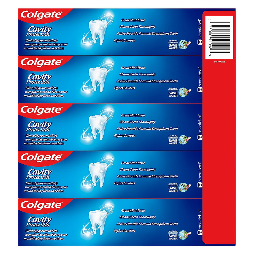 Colgate Toothpaste 8 oz x5 | Cavity Protection Regular Flavour Bulk Pack