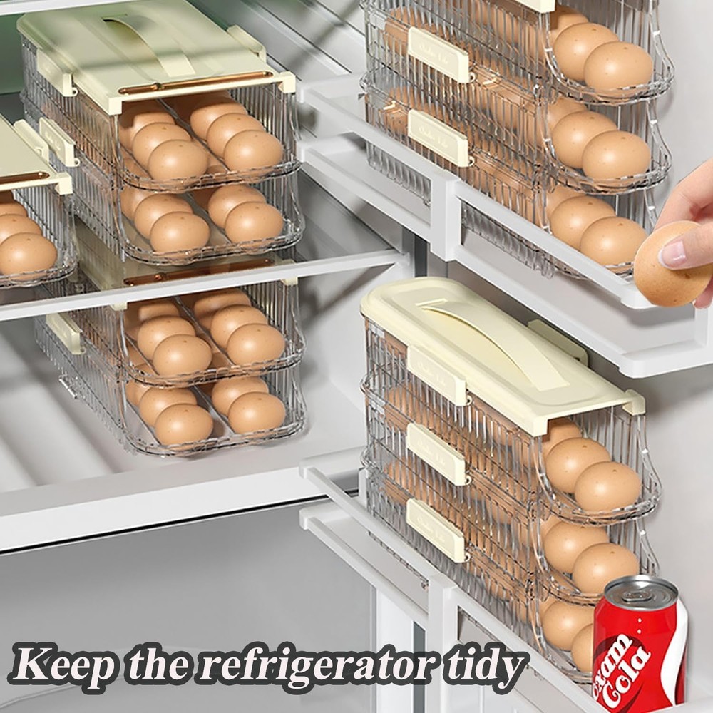 Stackable 2-Tier Egg Storage Container with Freshness Tracker - 8 Eggs Capacity