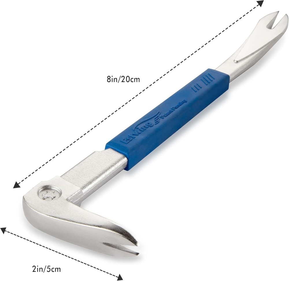 Professional 9" Pry Bar - Precision Thin Claw Nail Puller for Minimal Damage