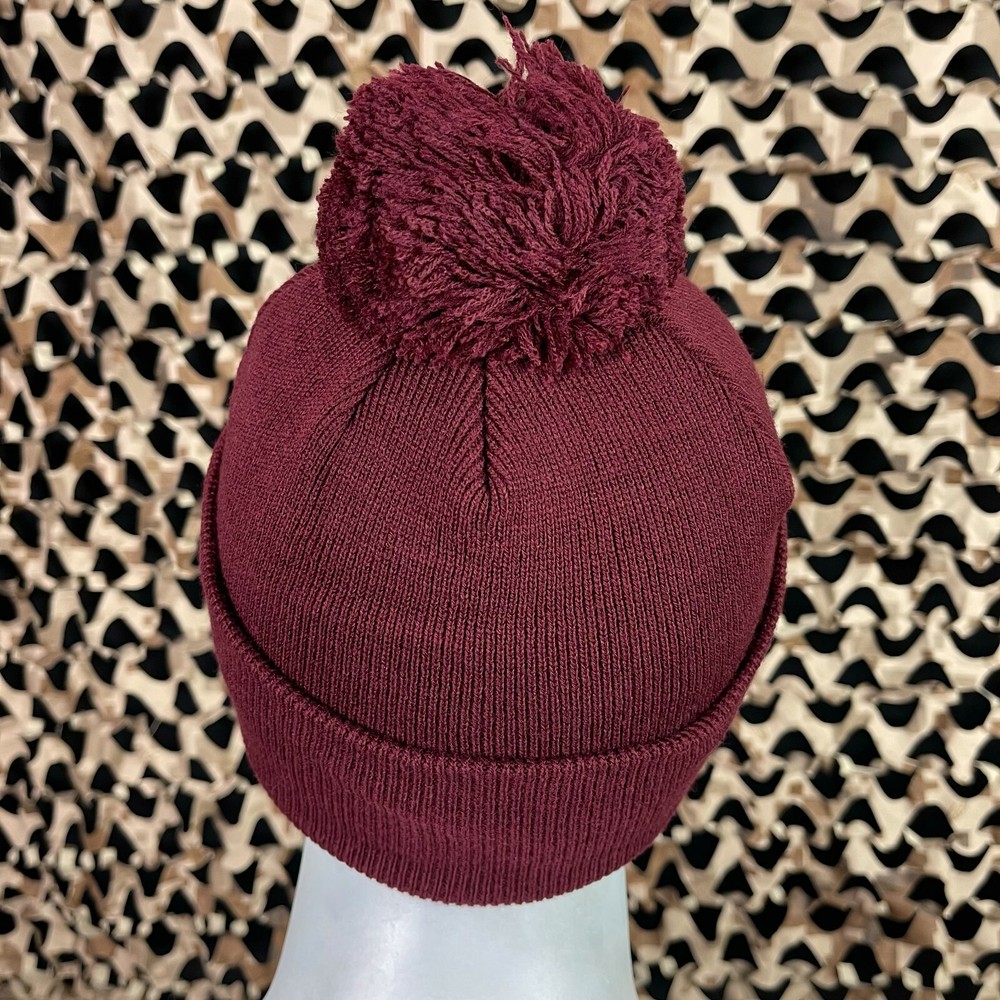 NEW Planet Eclipse Worker Pom Beanie - Burgundy