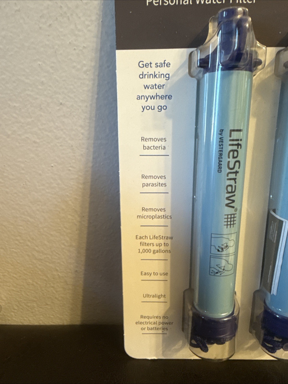 Life Straw by Vestergaard Personal Water Filter 3-Pack Sealed Brand New