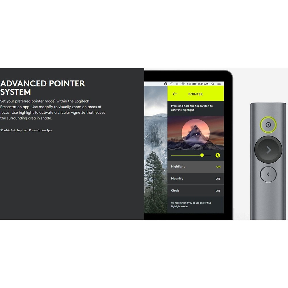 Logitech Spotlight Presentation Remote, Slate