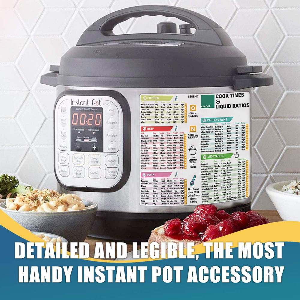Instant Pot Cheat Sheet Magnet Set Accessories Quick Reference Guide
