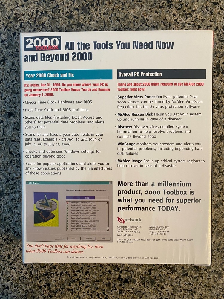 Vintage NEW SIB MCAFEE 2000 Toolbox CD ROM