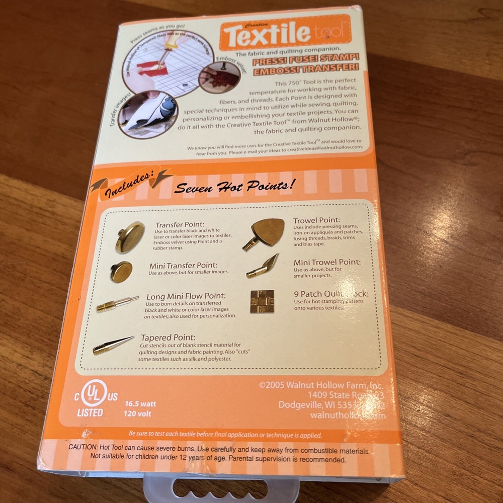 NEW Walnut Hollow Creative Textile Tool with 7 Hot Points & Case
