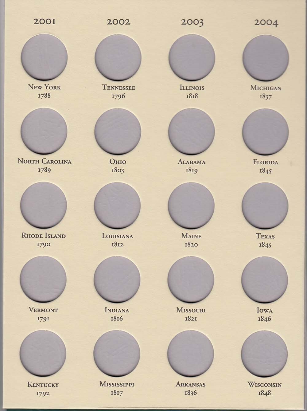 Littleton Coin Folder State Quarters 1999-2008 LCF3 Commemorative Date Set Album