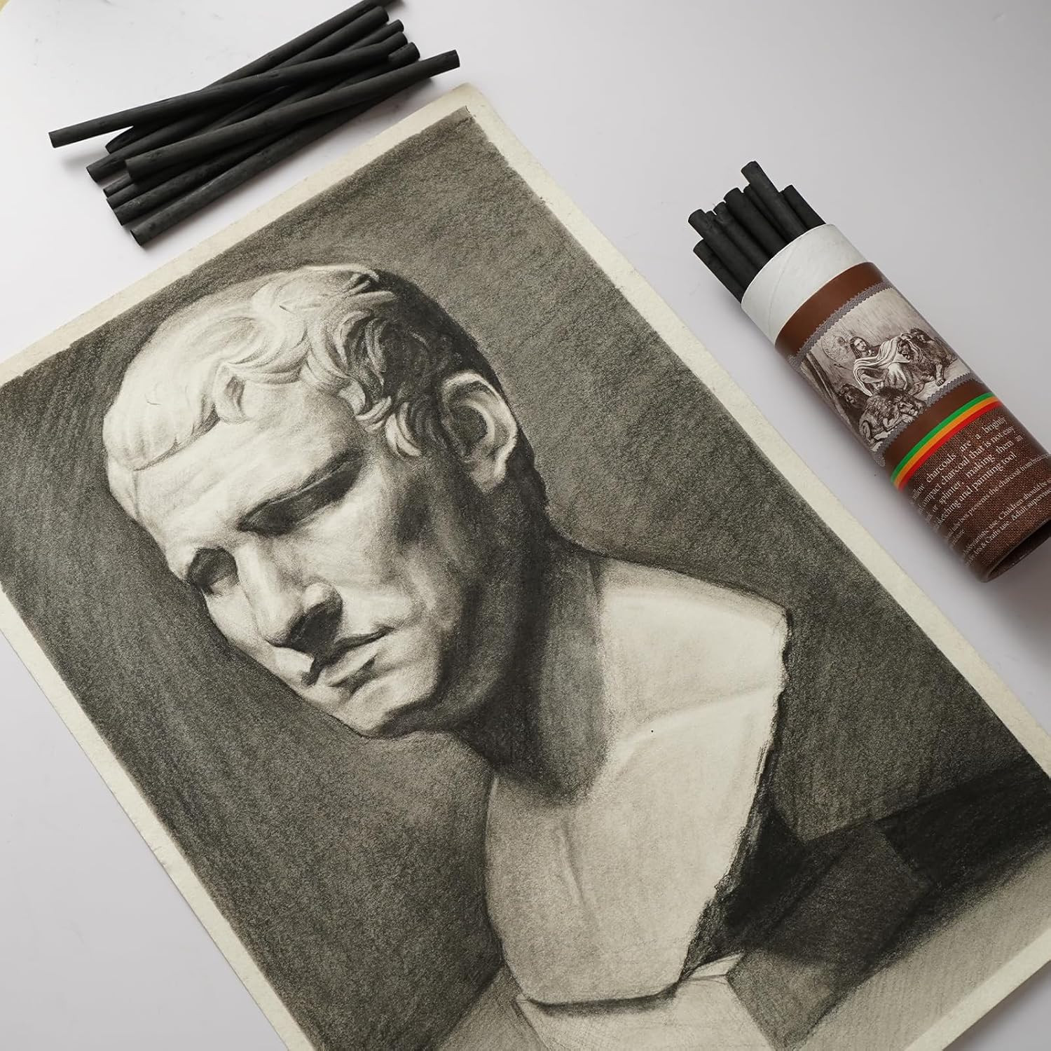 25 PCS Willow Charcoal Sticks, Ideal for Artists, Beginners, Students, Perfect f