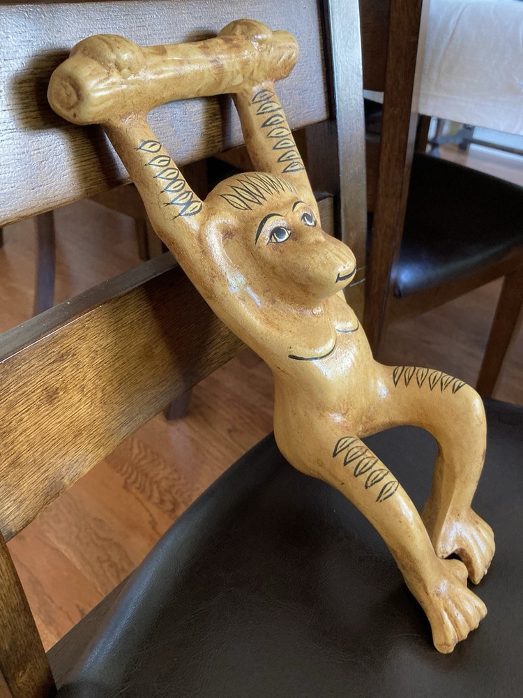 Vintage Ceramic Monkey Wall Decor MCM 13” UNIQUE!!