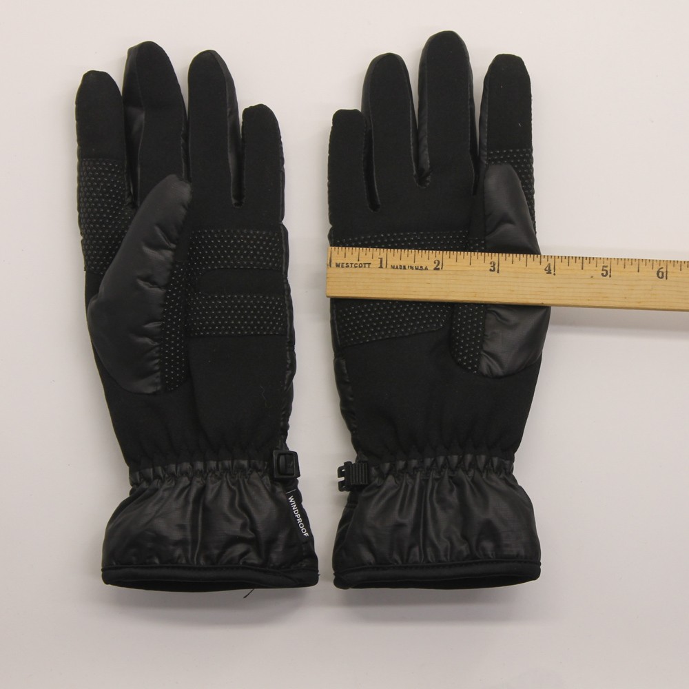 Head Water Windproof Black Puff Winter Gloves Size S