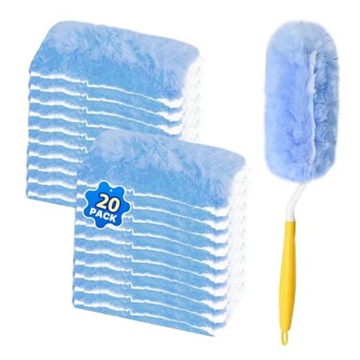 Duster Refill for Swiffer Duster, 20 Count Heavy 20 Count & 1 Handle (Blue)