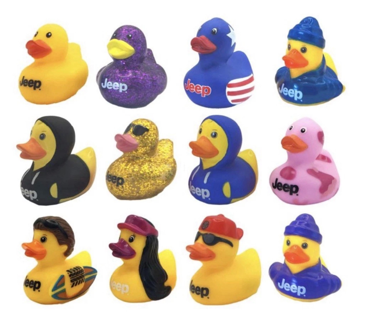 Jeep Branded 2" Rubber Ducks ~ All Ducks Have Jeep Logo ~ You Choose ~ NEW
