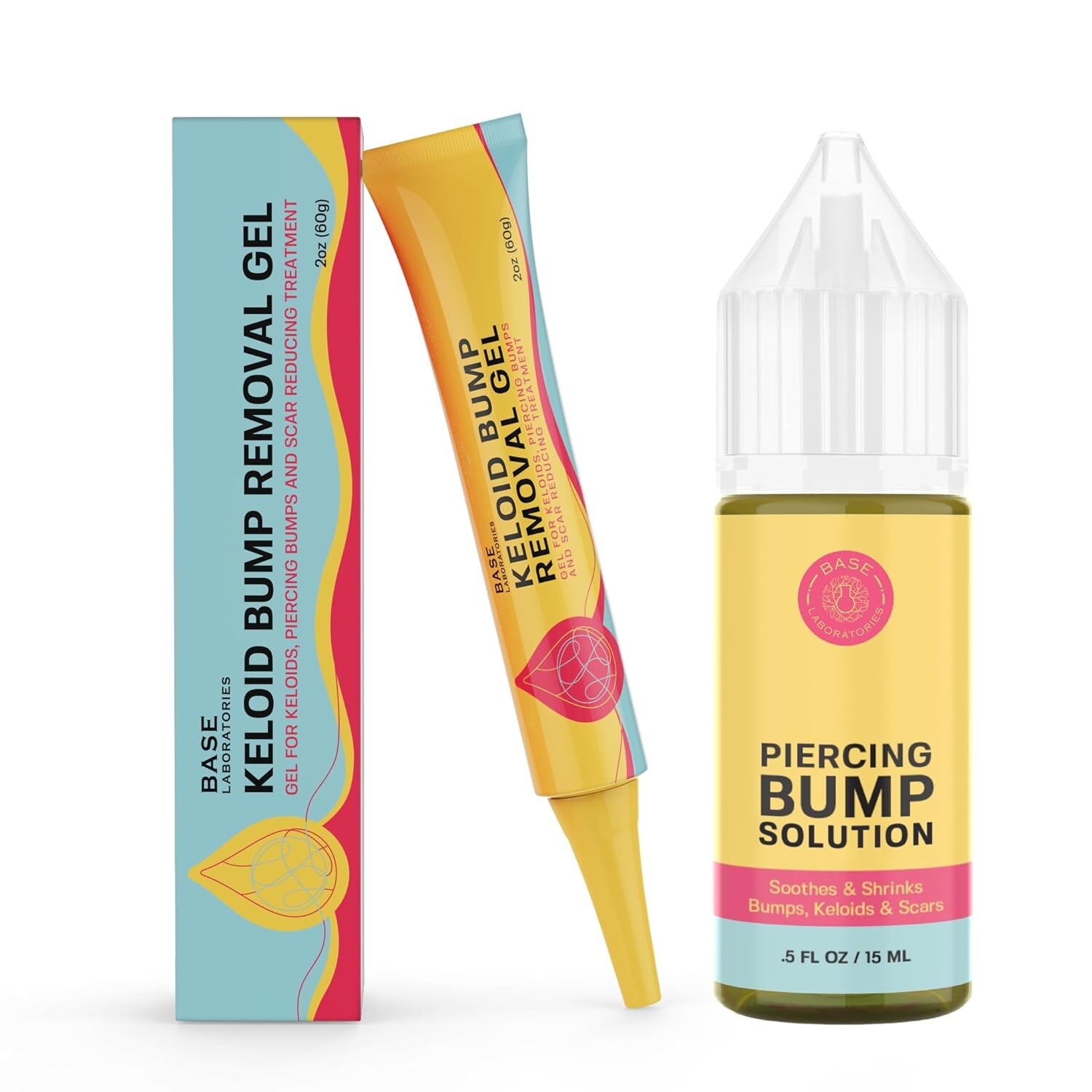 Base Labs Piercing Keloid Bump Duo | Piercing Bump Solution + Keloid Bump Gel