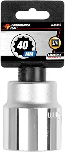 Performance Tool W34840 3/4" Drive 12-Point Standard Socket 40mm