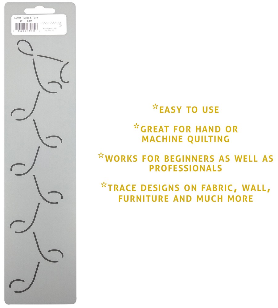 Border Quilting Stencil Twist Turn Quilt Pattern Loop Design 2" Plastic Template