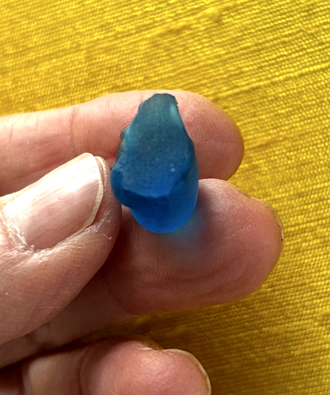 Antique 1920's? Blue Satin Czech Glass Pig/Boar Cracker Jack Charm Prize