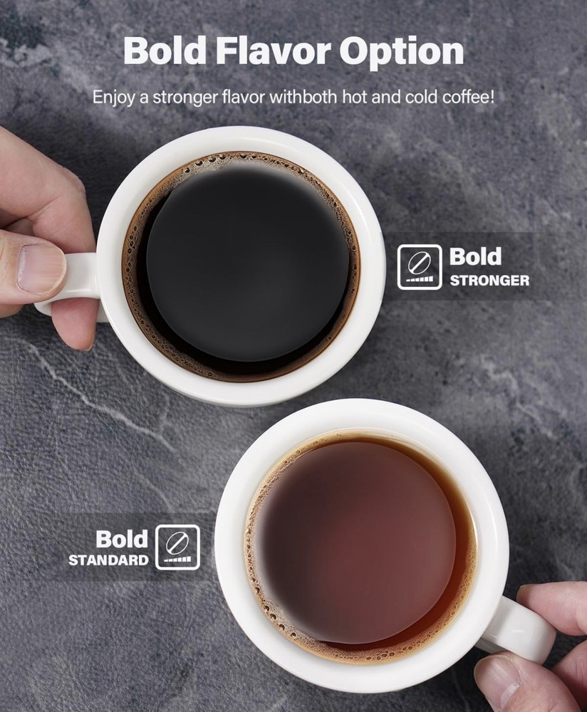 TWOMEOW Coffee Maker Hot Iced With Bold Setting,Single Serve Coffee Maker For