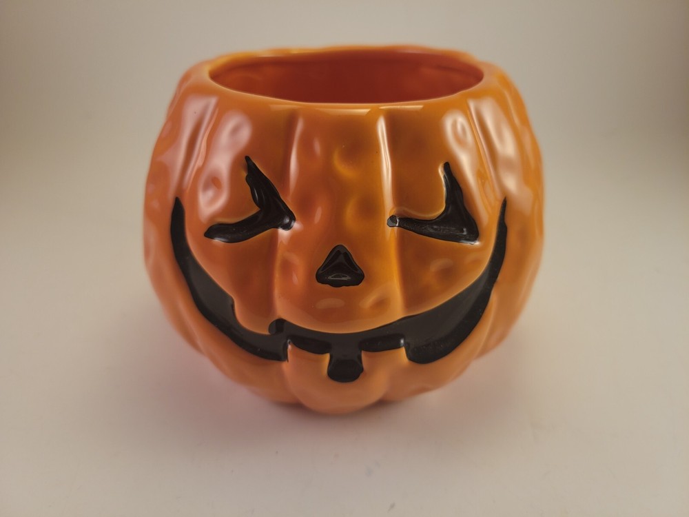 Ceramic pumpkin jack o lantern