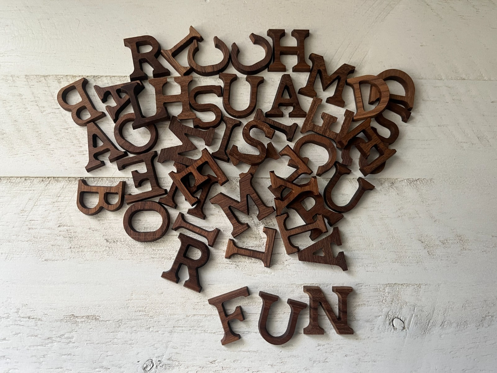 1" Solid Walnut Wood Letters Small Alphabet Pick Your Letter Paddle Tramps DIY