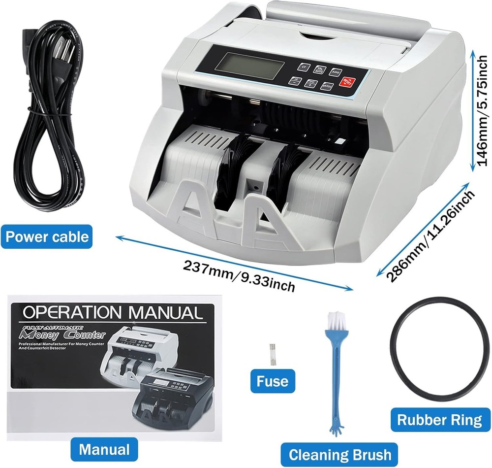 Efficient Money Counter Machine with Multi-Currency Detection & LCD Display