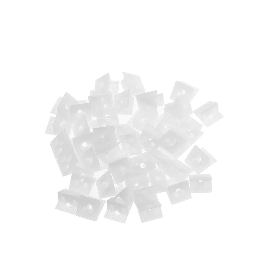 100 PCS 13mm White Small Back Plate Buckle Plastic Corner Code With Screws Kit