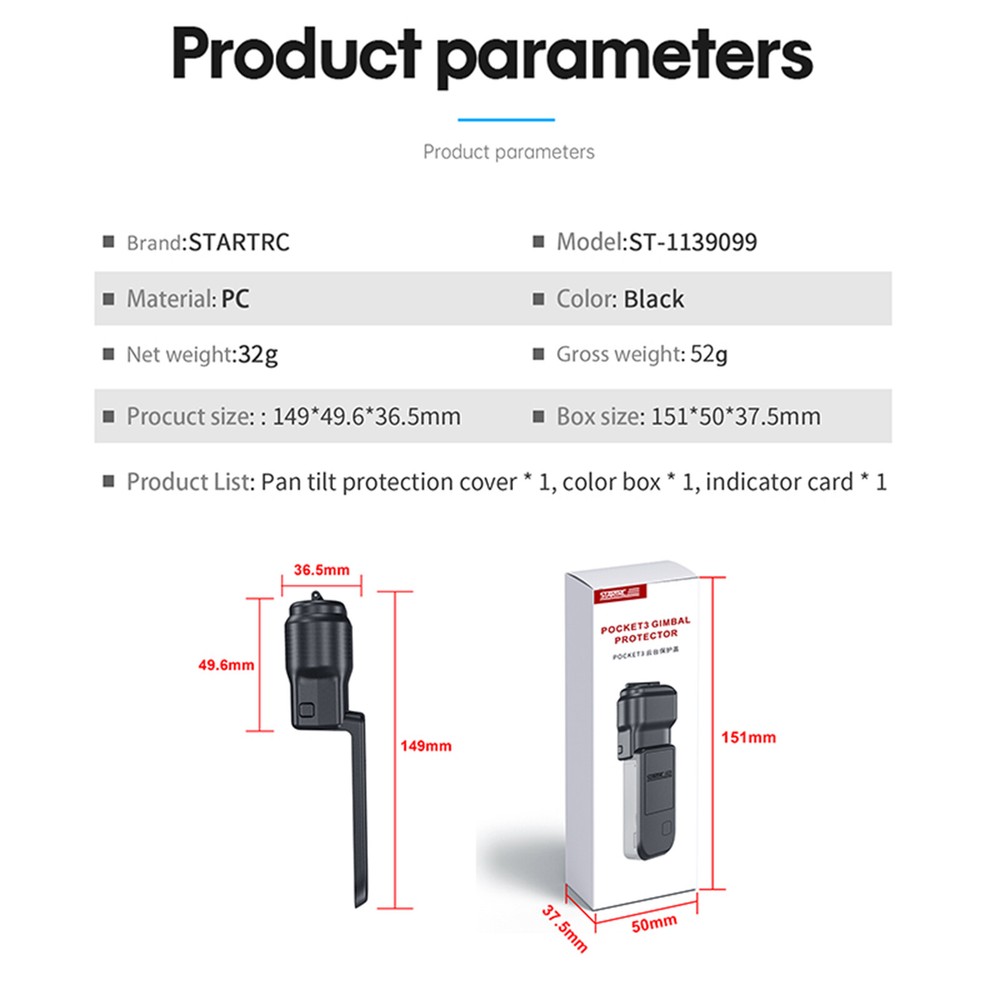 Gimbal PC Hard Protective Case Cover Screen Protector For DJI Pocket 3