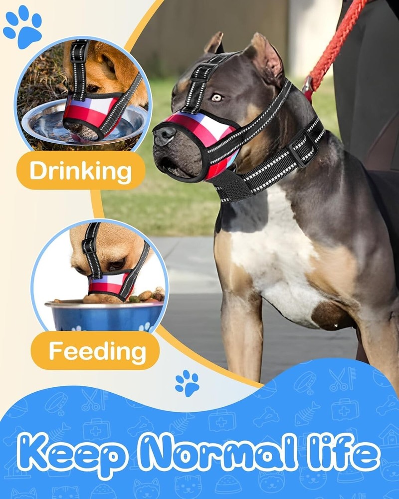 Bistup Extra Small Snout Soft Dog Muzzle w/ Collar 4 Biting, Barking & Chewing