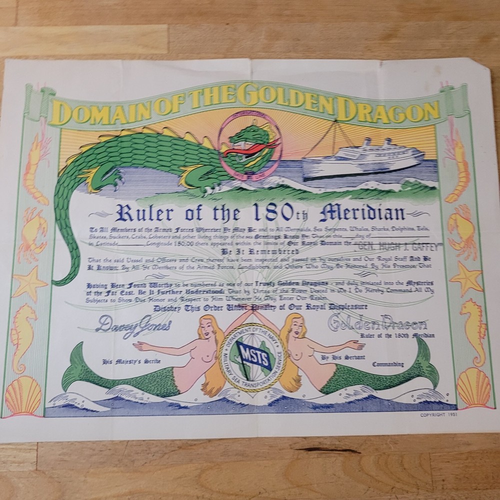 1951 US Navy Certificate
