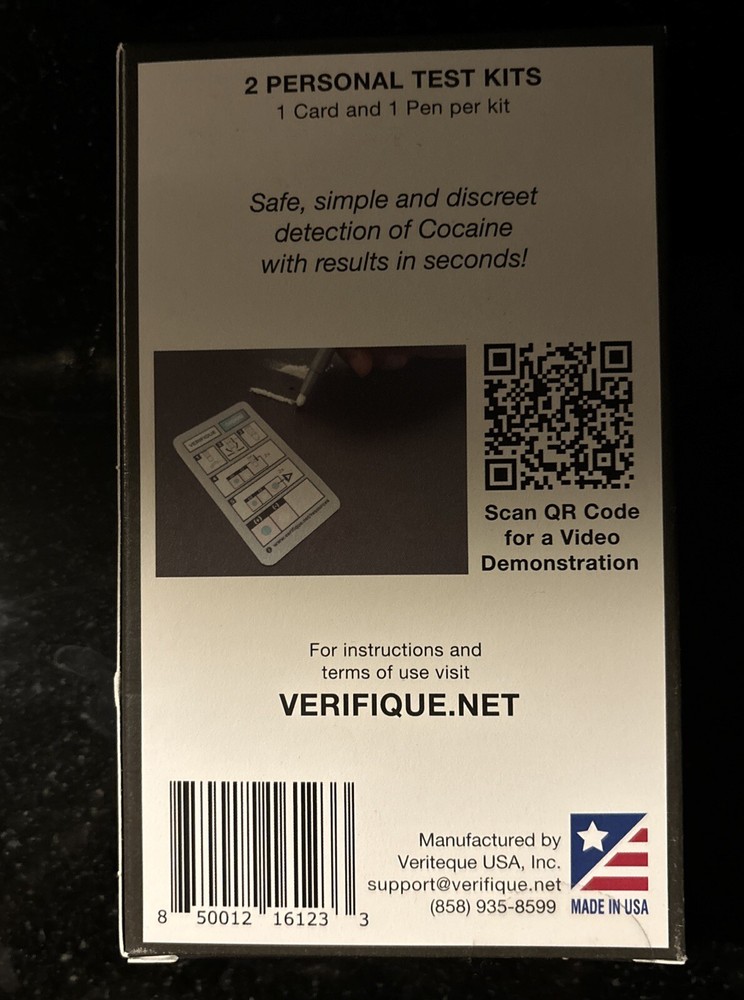 VERIFIQUE 2 Personal TEST Kits COCAINE Detection in samples and on surface