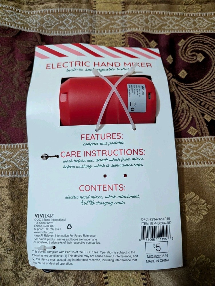 Electric Hand Mixer (Red)