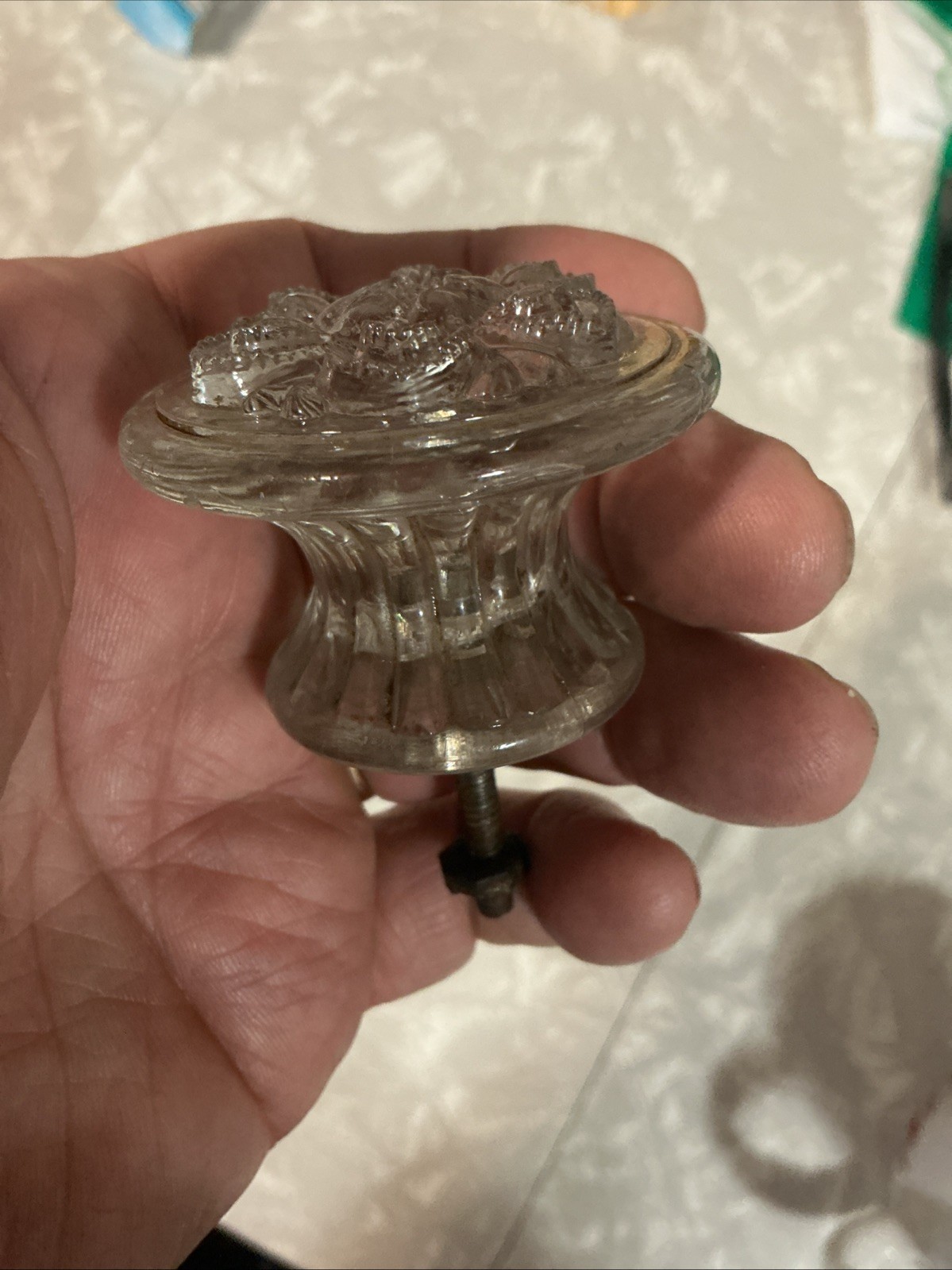 AMAZING RARE EMPIRE PRESSED GLASS PULL BEAUTIFUL OLD ANTIQUE PRICED EACH. LOOK!