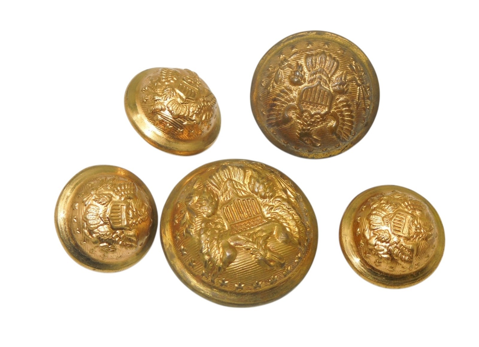 Orig 1800's Lot US Military Brass Buttons Horstmann Uniform CA1