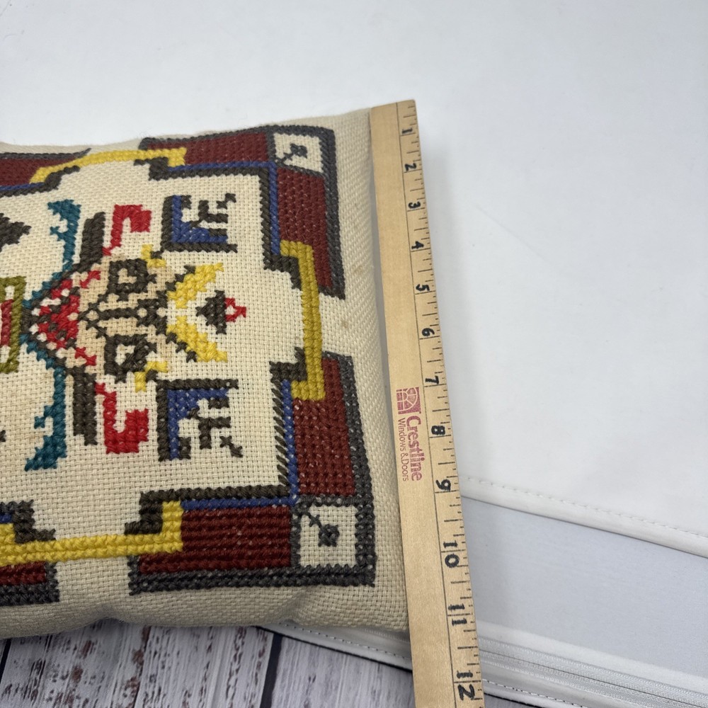 VINTAGE NEEDLEPOINT PILLOW HANDMADE